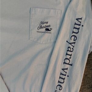 Vineyard Vines Blue “Merry Christmas” Cotton Shirt